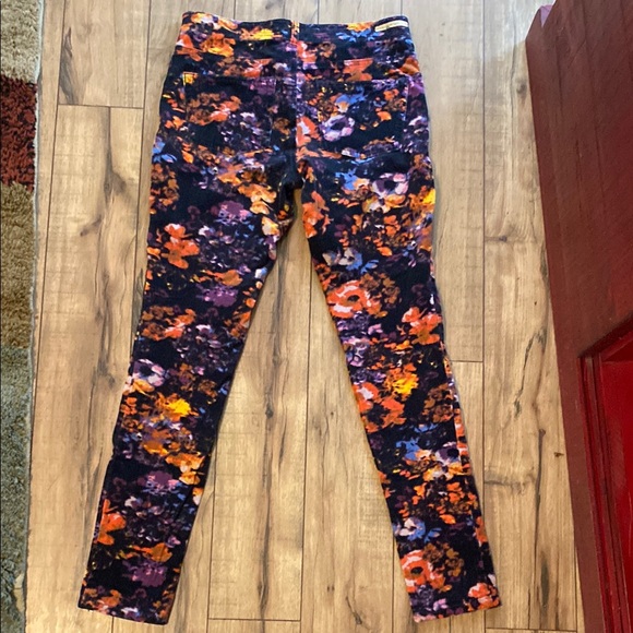 Anthropologie Pilcro and the Letterpress Orange and Purple Floral Stretch Jeans - Picture 3 of 6
